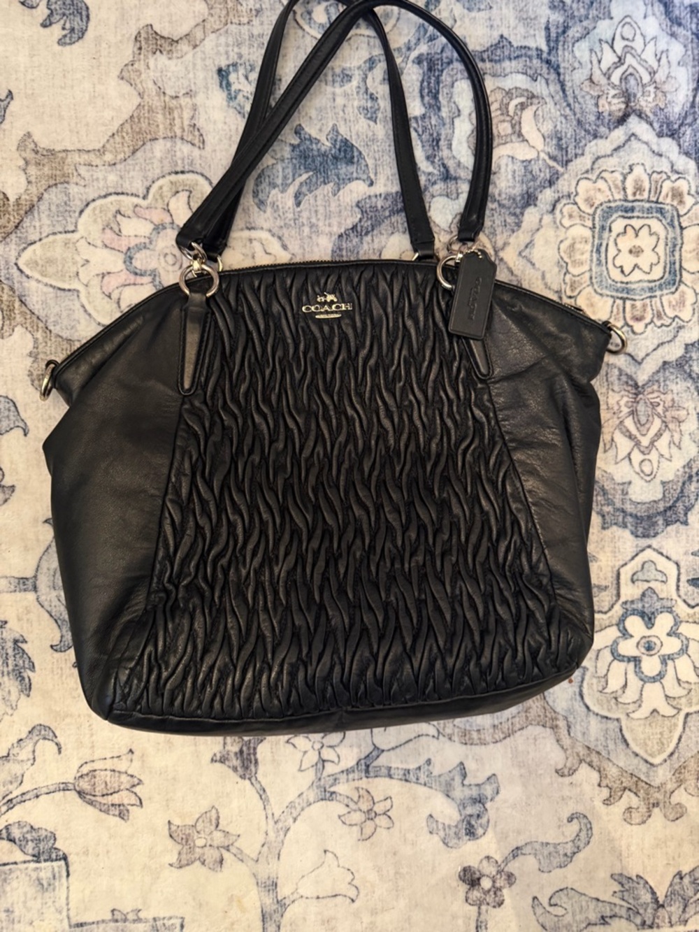 Coach Kelsey Black Quilted Leather Tote Bag